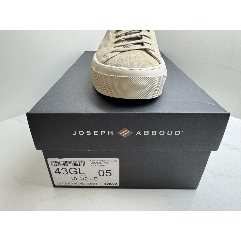 Joseph Abboud Men's Beige Suede Lace-Up Sneakers US 10.5 D (43GL)